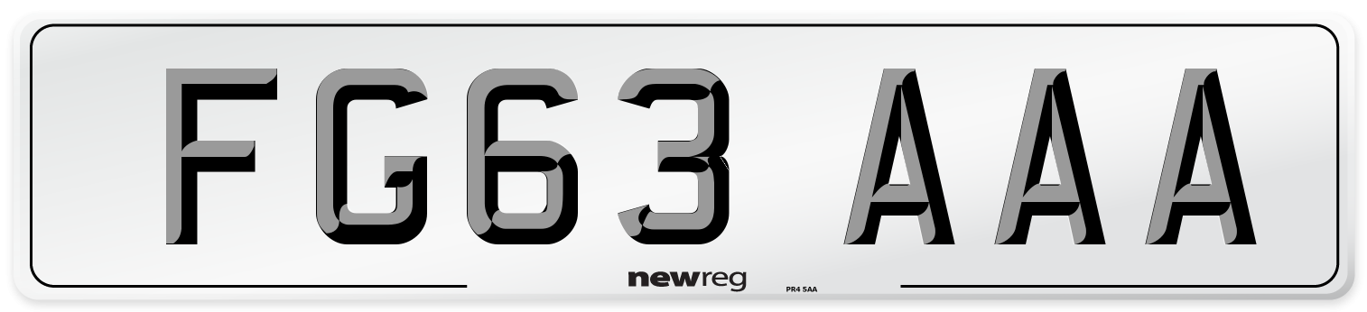 FG63 AAA Number Plate from New Reg